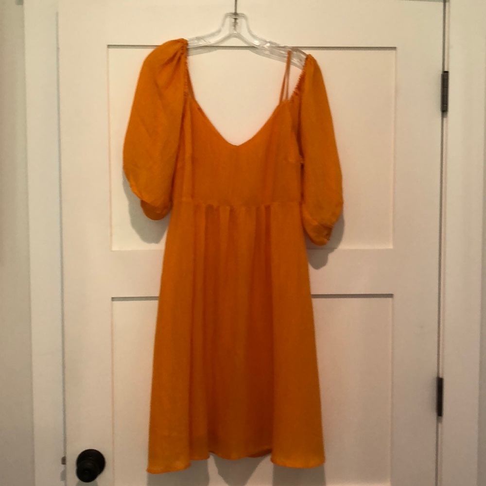 Moulinette soeurs gold peasant dress